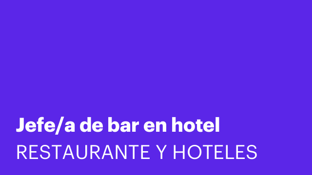 Jefe/a de bar en hotel