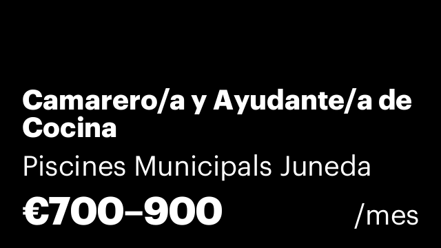 Camarero/a y Ayudante/a de Cocina