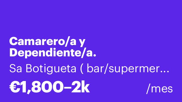Camarero/a y Dependiente/a.