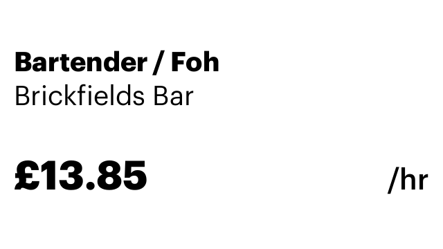 Bartender / Foh