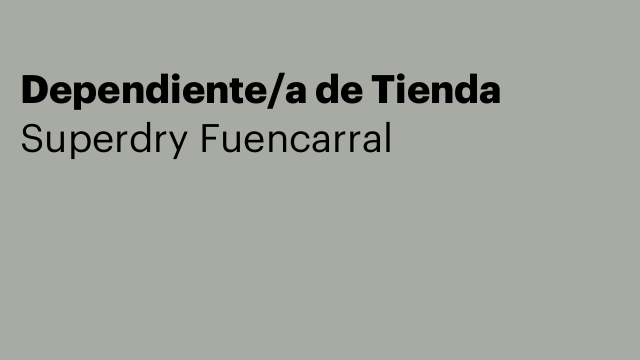 Dependiente/a de Tienda