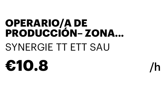 OPERARIO/A DE PRODUCCIÓN– ZONA TORREJÓN DE ARDOZ (JORNADA PARCIAL)