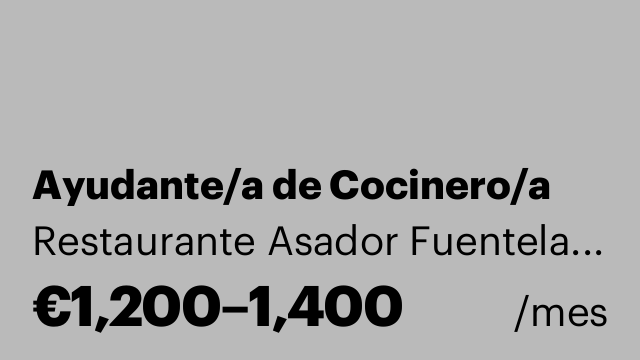 Ayudante/a de Cocinero/a