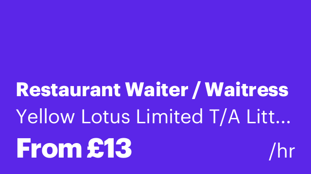 Restaurant Waiter / Waitress