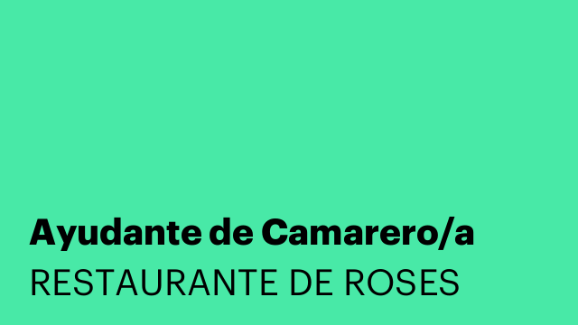 Ayudante de Camarero/a