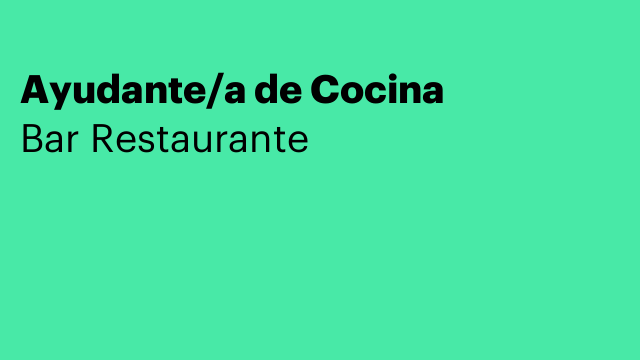 Ayudante/a de Cocina