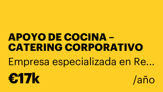 APOYO DE COCINA – CATERING CORPORATIVO
