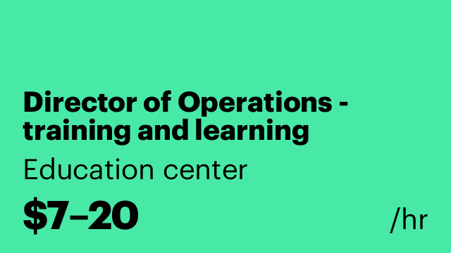 Director of Operations - training and learning
