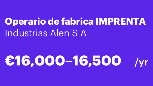 Operario de fabrica IMPRENTA
