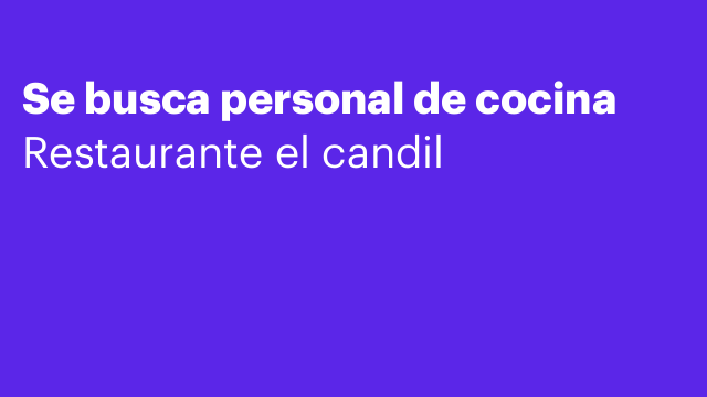 Se busca personal de cocina
