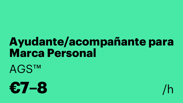 Ayudante/acompañante para Marca Personal