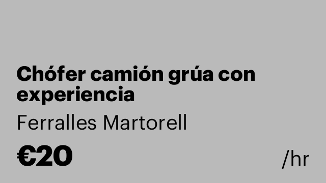 Chófer camión grúa con experiencia