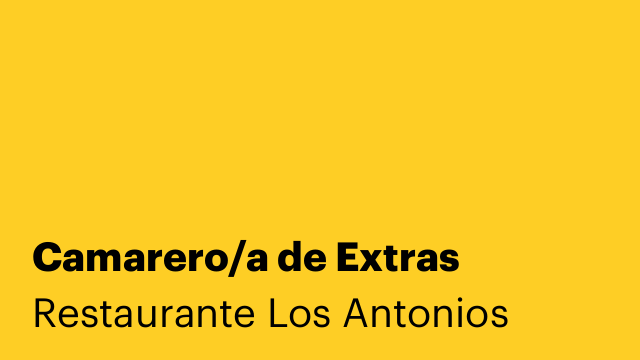Camarero/a de Extras