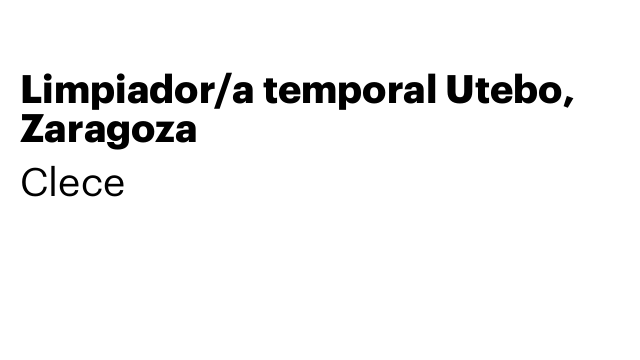 Limpiador/a temporal Utebo, Zaragoza