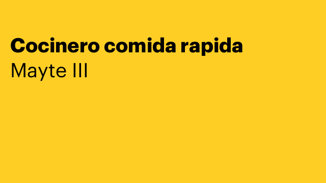 Cocinero comida rapida