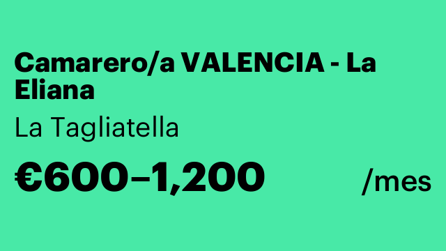 Camarero/a VALENCIA - La Eliana