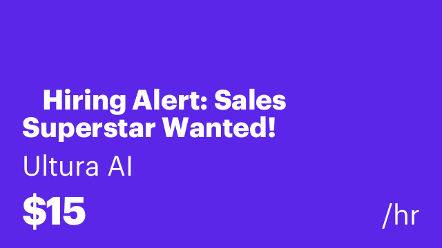 🚀 Hiring Alert: Sales Superstar Wanted!