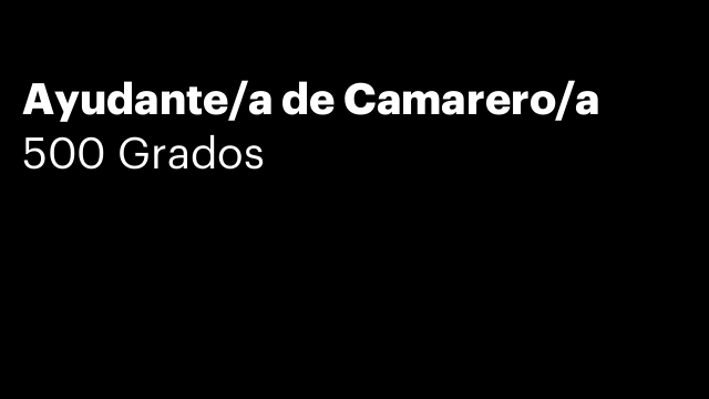 Ayudante/a de Camarero/a