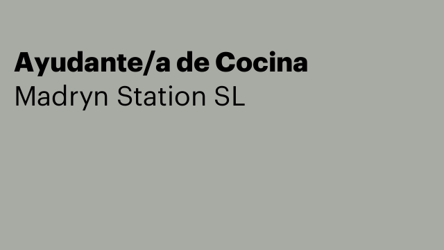 Ayudante/a de Cocina