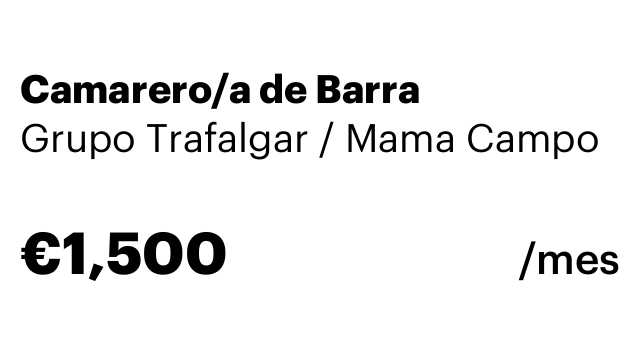 Camarero/a de Barra