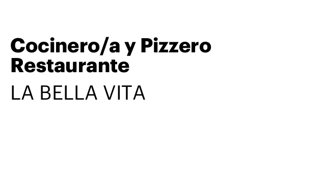 Cocinero/a y Pizzero Restaurante