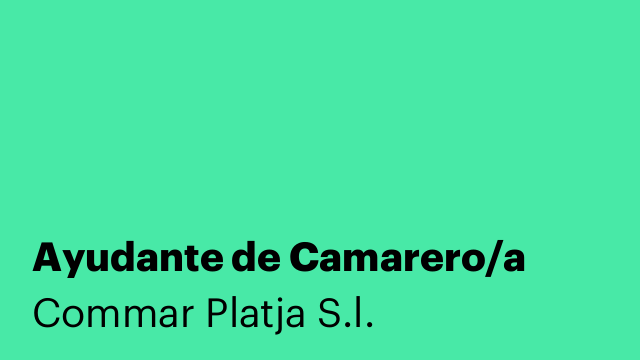 Ayudante de Camarero/a