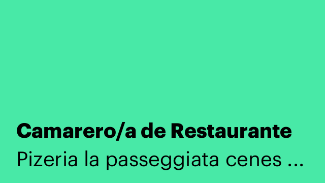 Camarero/a de Restaurante