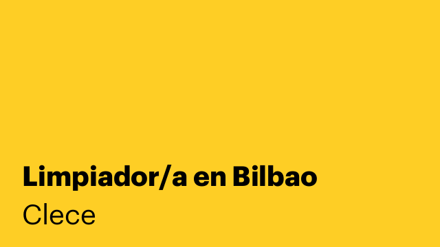 Limpiador/a en Bilbao