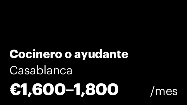 Cocinero o ayudante