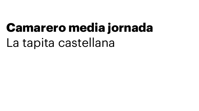 Camarero media jornada