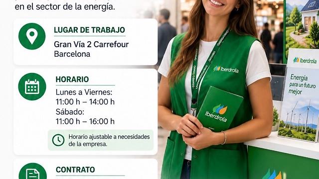 💚 ¡Buscamos Promotor/a Comercial para Stand Iberdrola en Gran Via 2! ⚡