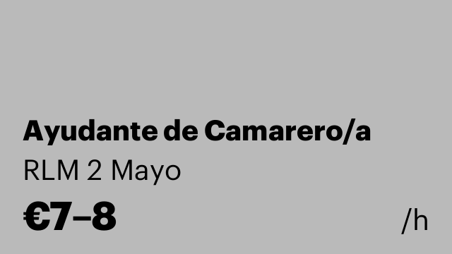 Ayudante de Camarero/a