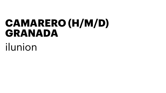 CAMARERO (H/M/D) GRANADA