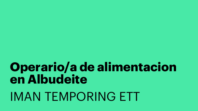 Operario/a de alimentacion en Albudeite