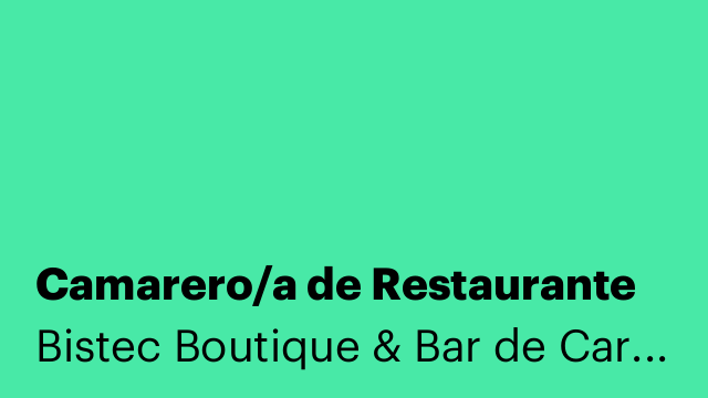 Camarero/a de Restaurante