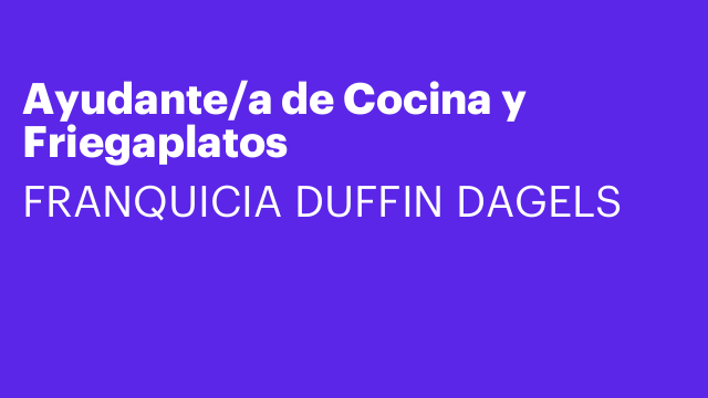 Ayudante/a de Cocina y Friegaplatos