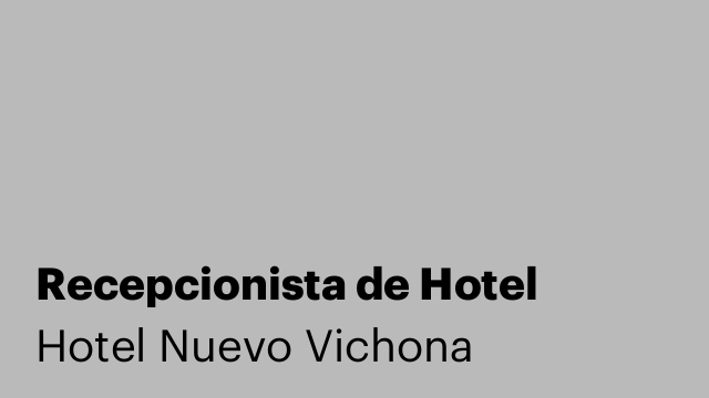 Recepcionista de Hotel
