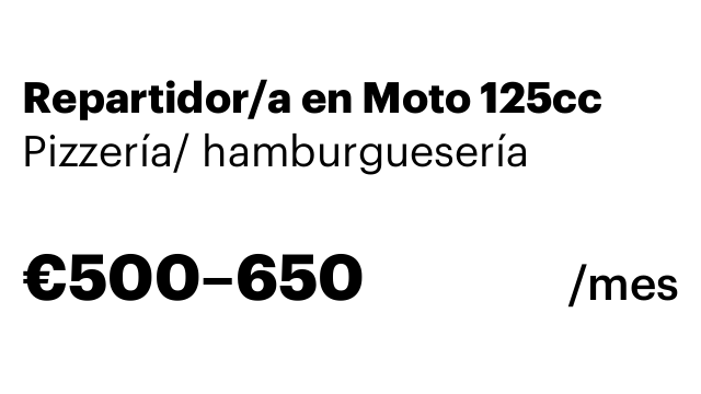 Repartidor/a en Moto 125cc