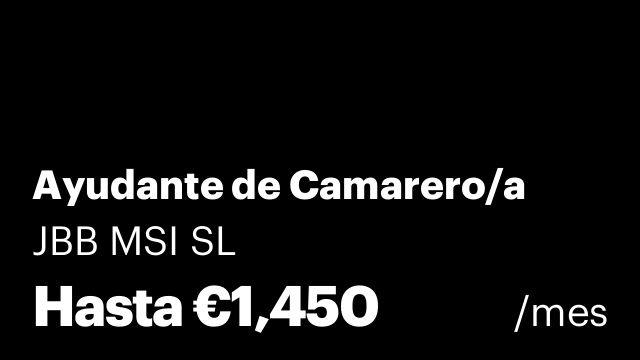Ayudante de Camarero/a