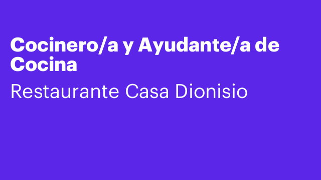 Cocinero/a y Ayudante/a de Cocina
