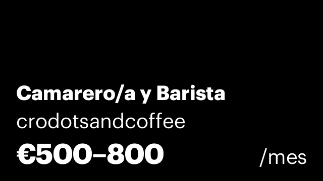 Camarero/a y Barista