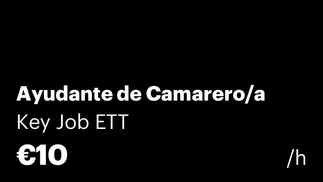 Ayudante de Camarero/a