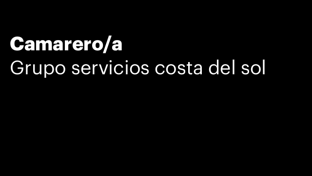 Camarero/a