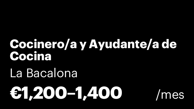 Cocinero/a y Ayudante/a de Cocina