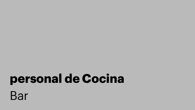 personal de Cocina