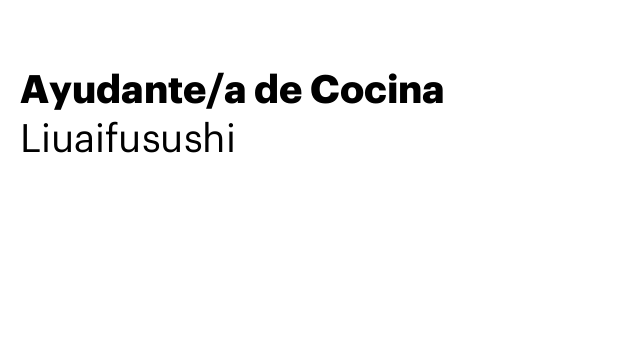 Ayudante/a de Cocina