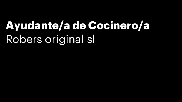 Ayudante/a de Cocinero/a