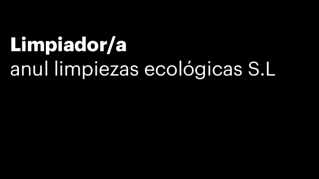 Limpiador/a