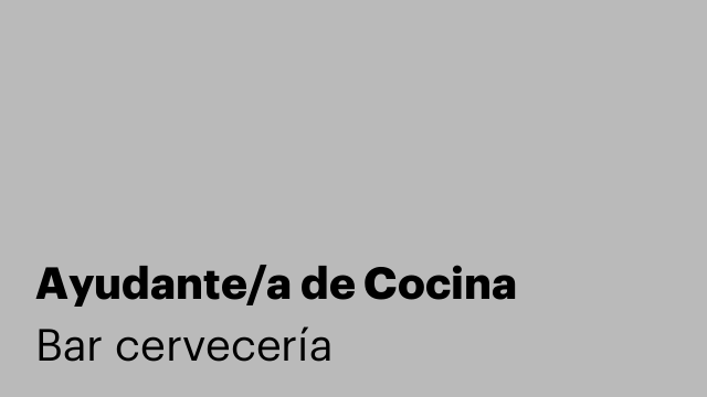 Ayudante/a de Cocina
