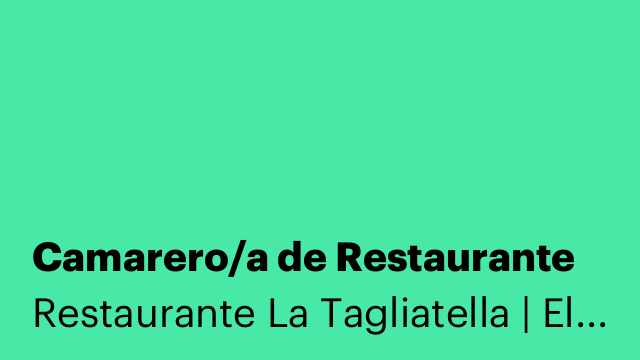 Camarero/a de Restaurante